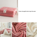 Wholesale Solid Color Sherpa Plush  Blanket Throw Double Bed Blanket